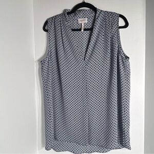 Women’s Laundry by Shelli Segal Blue Patterned Sleeveless Blouse Size Large